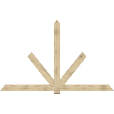 Ekena Millwork Kennewick Rough Sawn Timber Gable Bracket, Douglas Fir, 108"W x 68"H x 2"D x 6"F, 15/12 Pitch GBW108X68X0206KEN00RDF